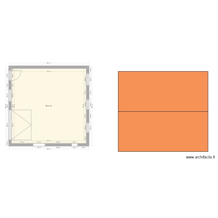 garage florange. Plan de 1 pièce et 56 m2