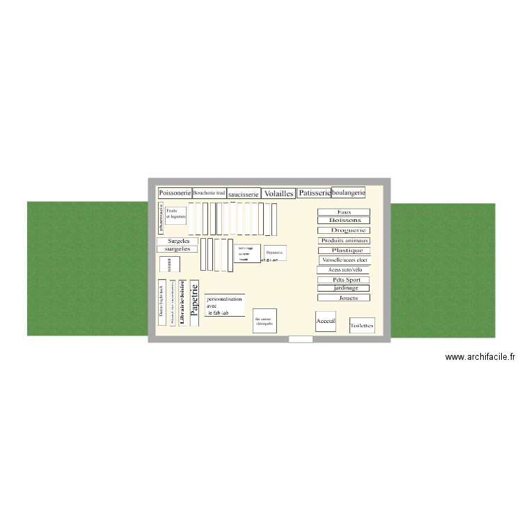 supermarché. Plan de 0 pièce et 0 m2