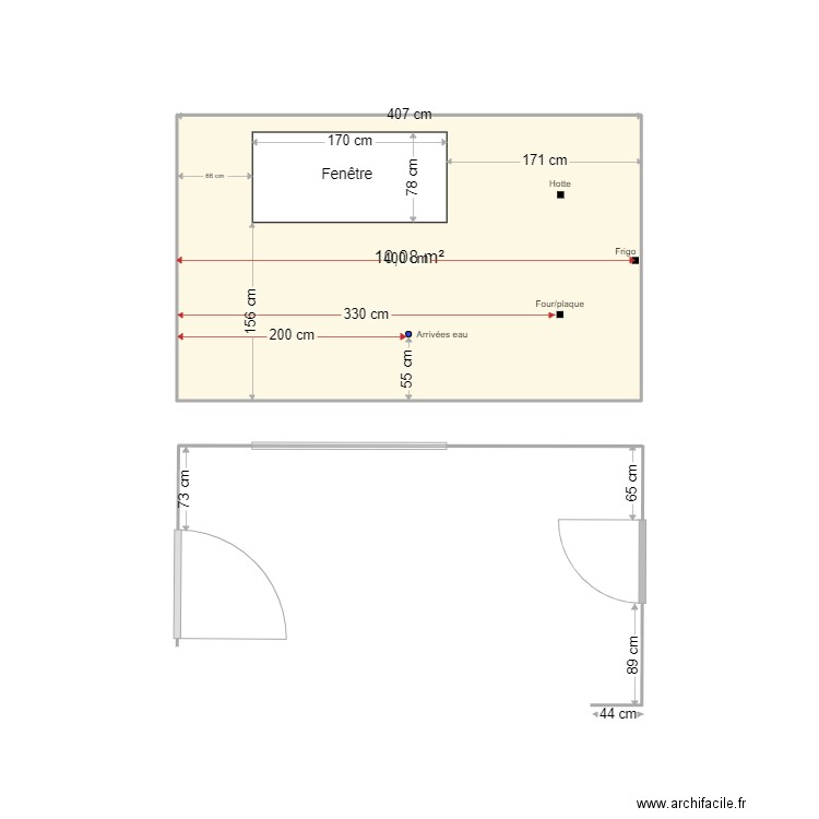 Cotations Cuisine. Plan de 0 pièce et 0 m2