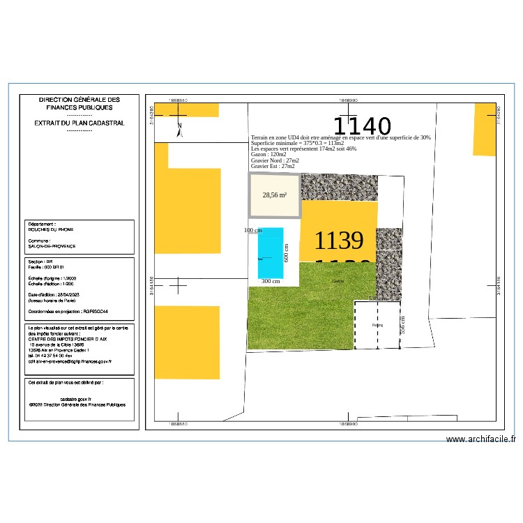 Cuisine été. Plan de 1 pièce et 29 m2