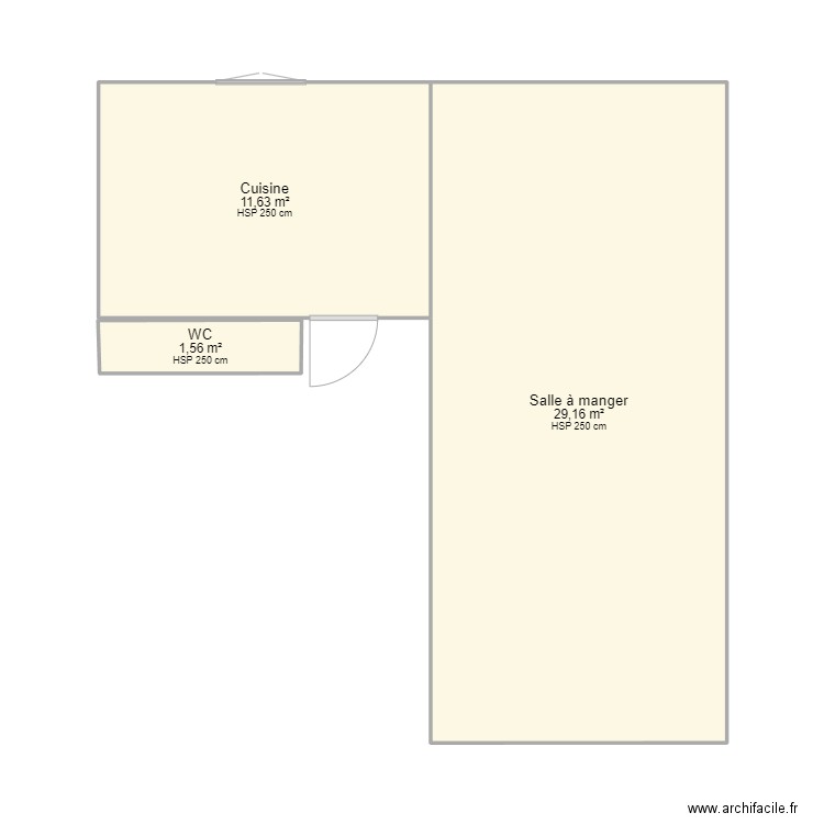 Maison. Plan de 3 pièces et 42 m2