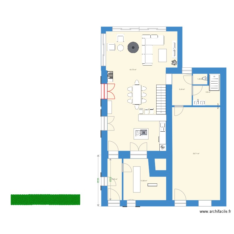 ChezMamie_version qui integre la remise. Plan de 15 pièces et 244 m2