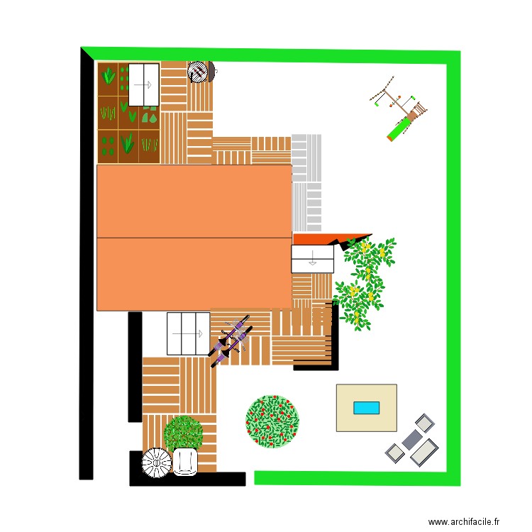 plan jardin. Plan de 0 pièce et 0 m2