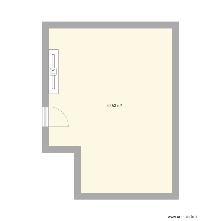 Salon. Plan de 1 pièce et 31 m2