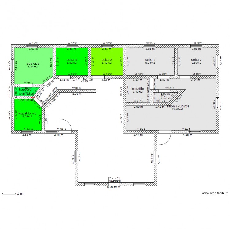 plan za kucu. Plan de 0 pièce et 0 m2