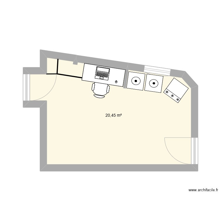 bureau. Plan de 0 pièce et 0 m2