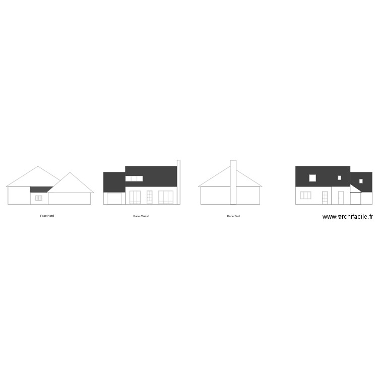 Façade le Crotoy existant. Plan de 0 pièce et 0 m2