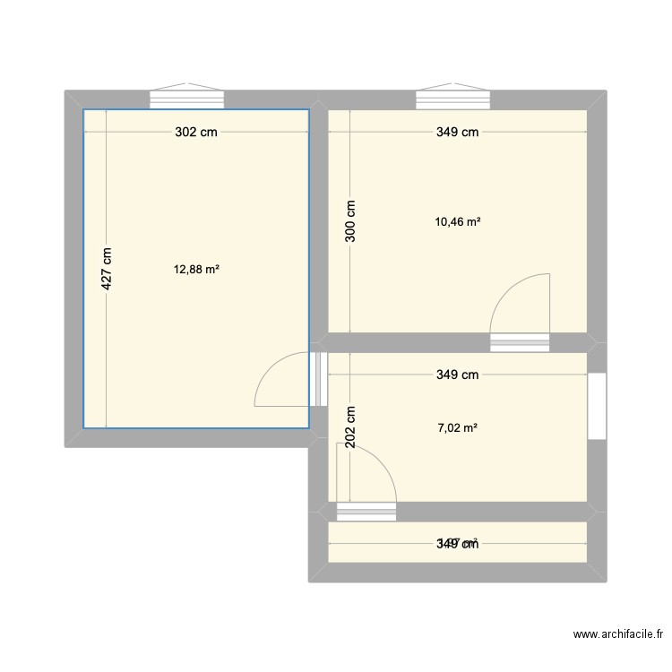 Appartement. Plan de 4 pièces et 32 m2