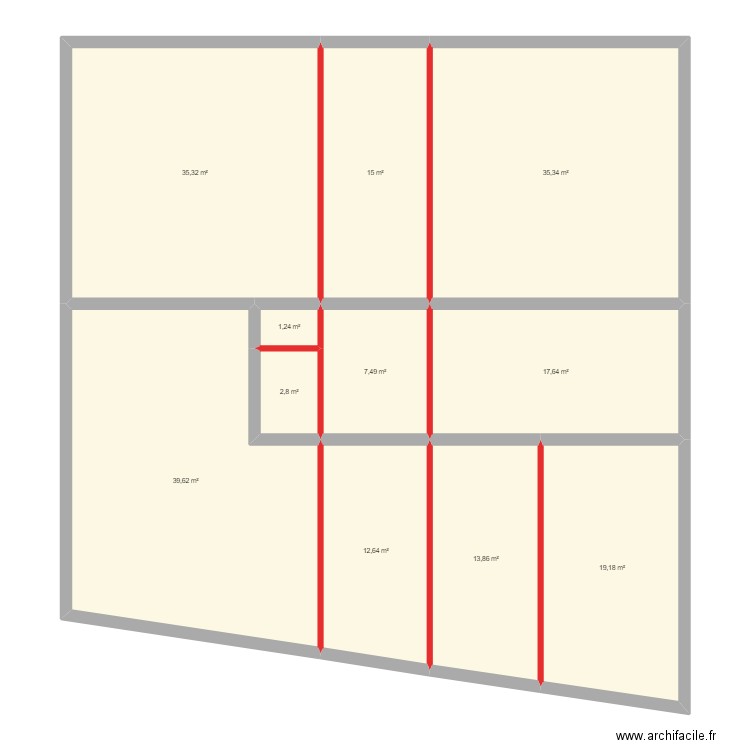 CB EDL. Plan de 11 pièces et 200 m2