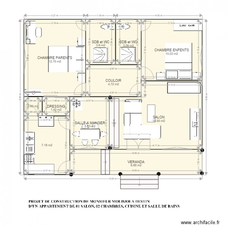 PLAN DESTIN MOUDJOLA. Plan de 0 pièce et 0 m2