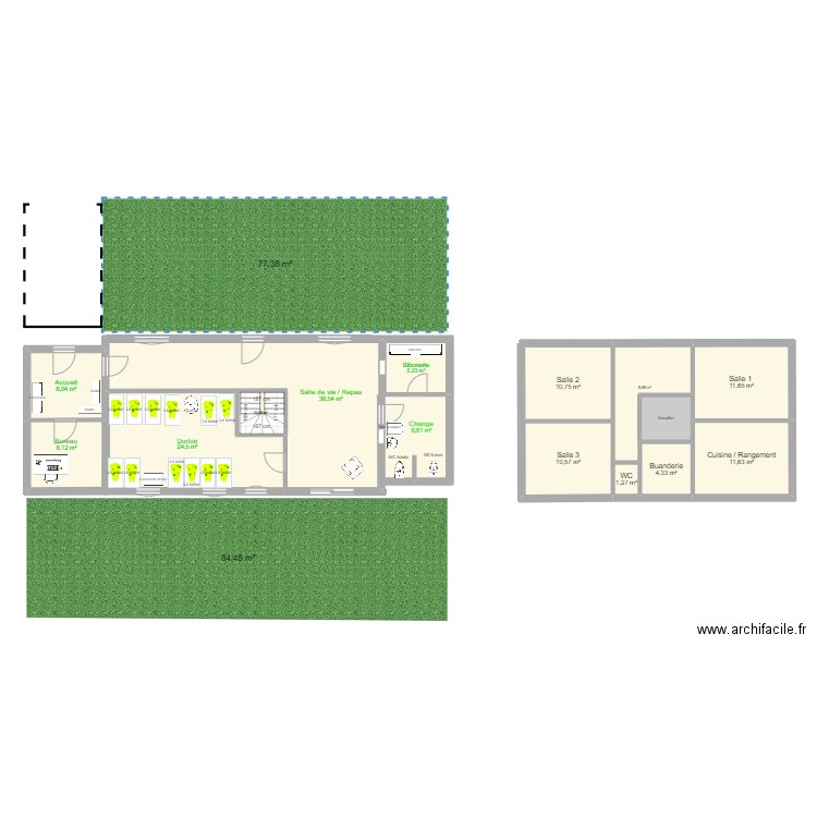 Maison4. Plan de 15 pièces et 157 m2