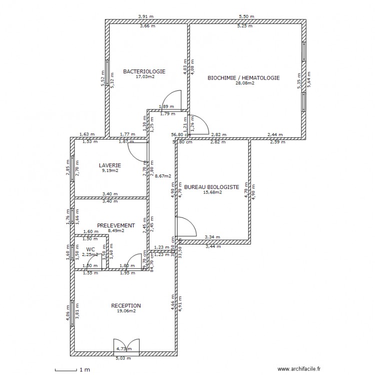 LABORATOIRE HACHICHA Med ANIS (51 Av ère nouvelle Ennassr II 2037 ARIANA). Plan de 0 pièce et 0 m2