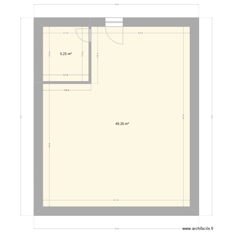 Hameau du Torrent - Grimentz. Plan de 2 pièces et 55 m2