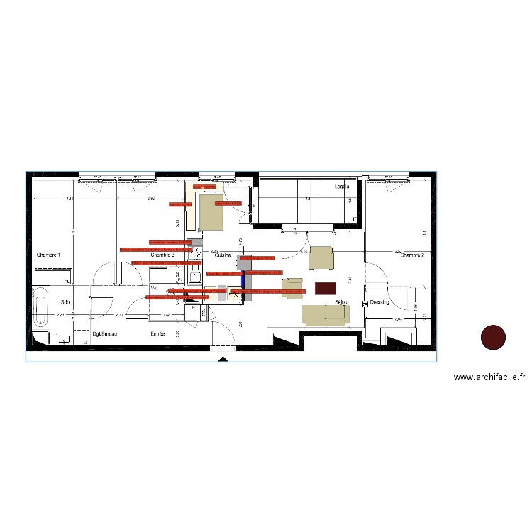 plan appartement. Plan de 0 pièce et 0 m2