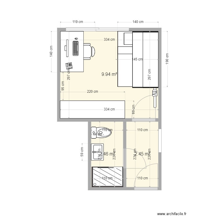 Chambre ES3. Plan de 0 pièce et 0 m2