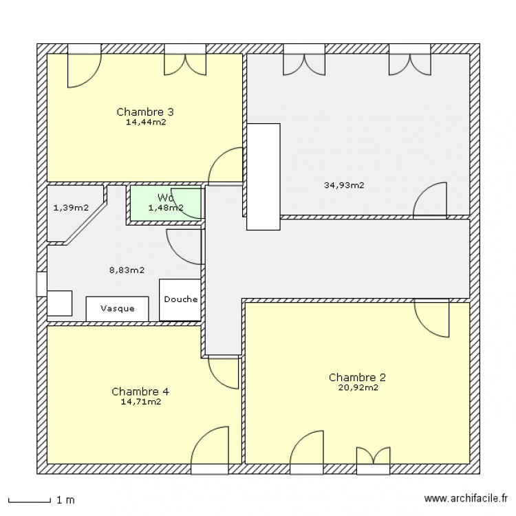 Maison 1er étage modif. Plan de 0 pièce et 0 m2