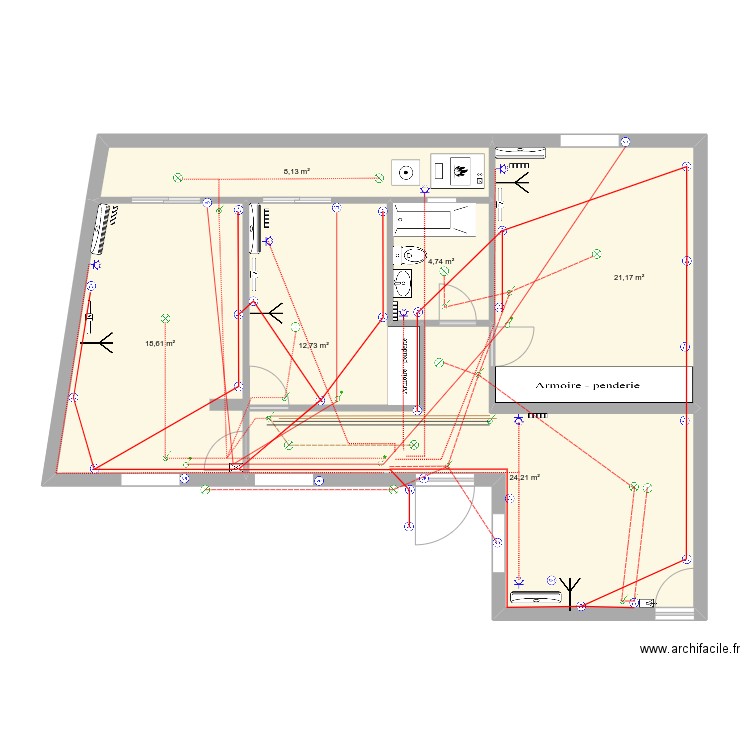 Maison Knaies plan electrique. Plan de 0 pièce et 0 m2