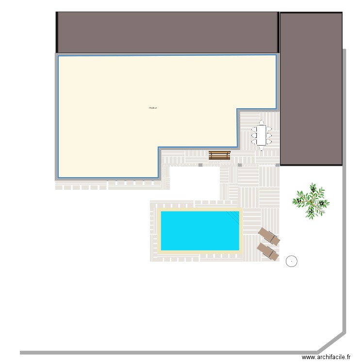 plan piscine 3. Plan de 1 pièce et 173 m2