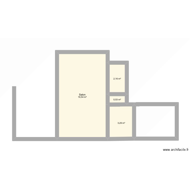 Cuxac d’Aude. Plan de 4 pièces et 26 m2