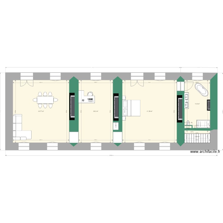 LA CHASSAGNE. Plan de 5 pièces et 129 m2