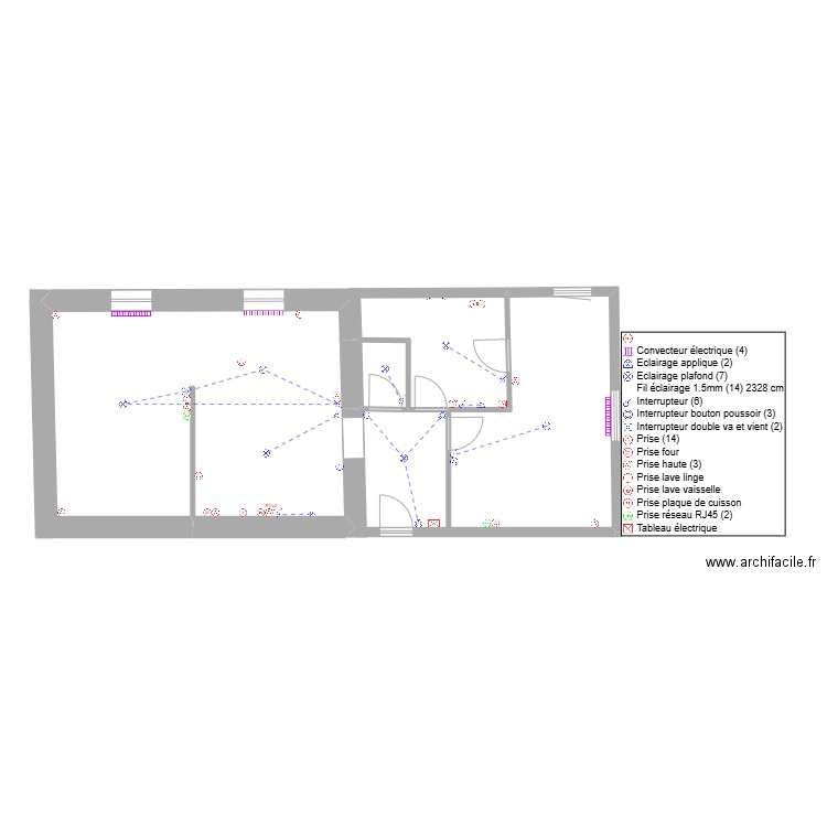 T2 robin. Plan de 1 pièce et 2 m2