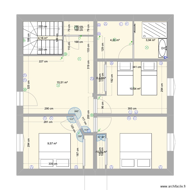 cabanon rdc. Plan de 9 pièces et 51 m2