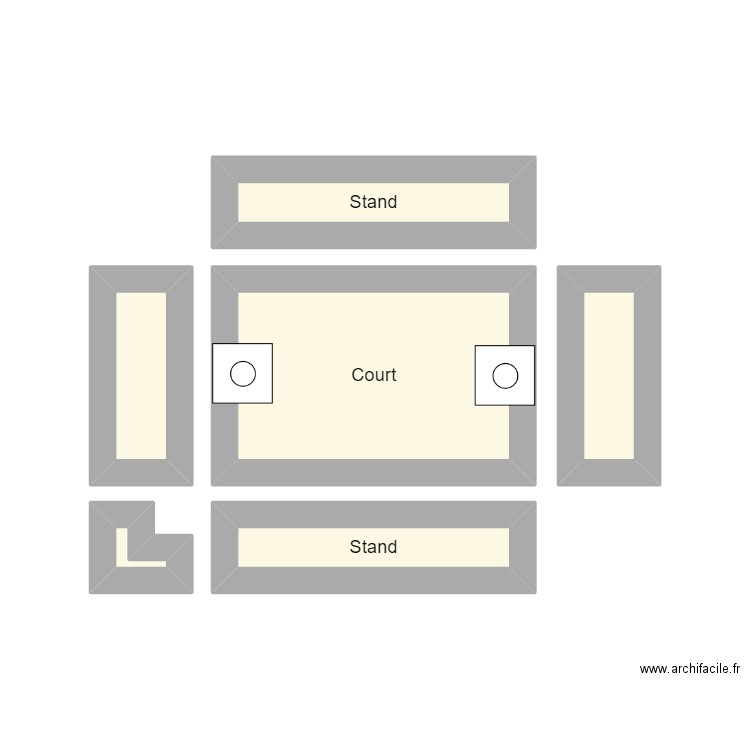 Plan stade olympikos. Plan de 6 pièces et 8 m2