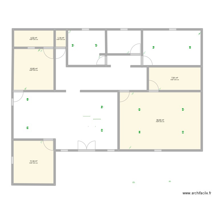 PLAN MICHEL. Plan de 6 pièces et 66 m2