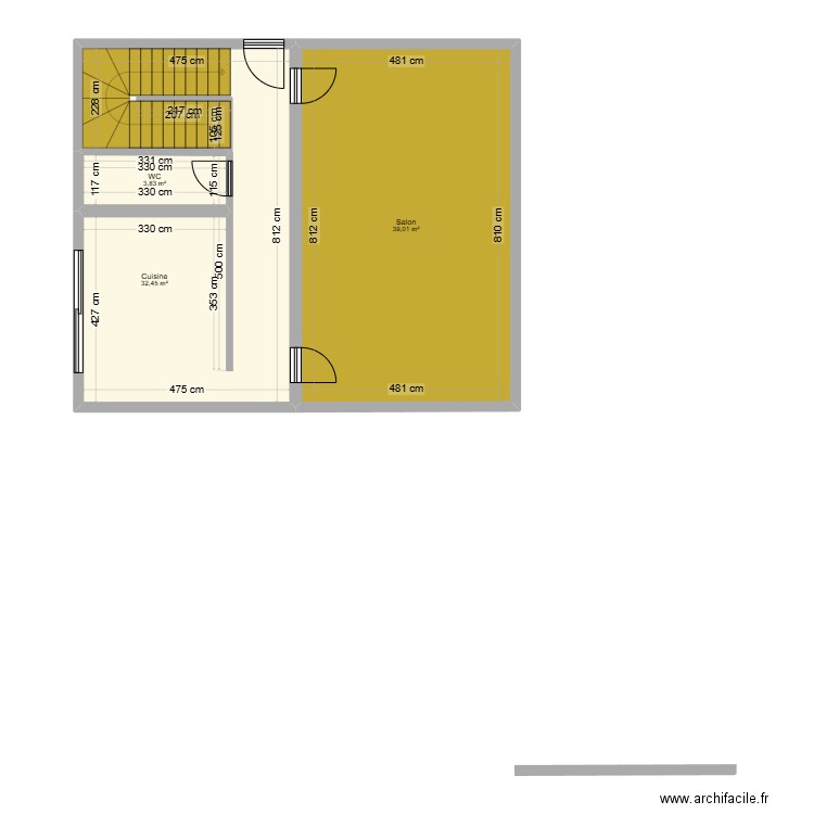 plan maison biache . Plan de 3 pièces et 75 m2