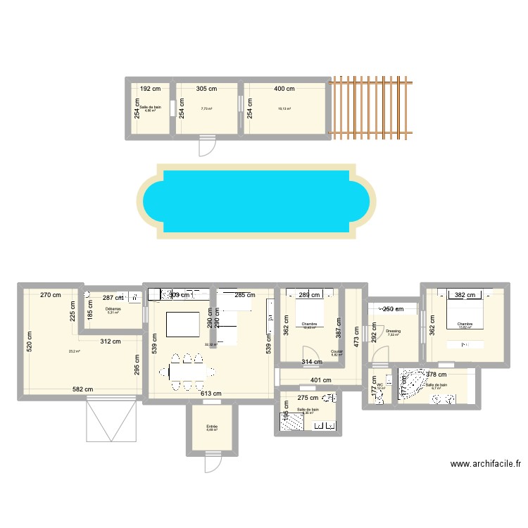 Maison projet gp. Plan de 14 pièces et 141 m2