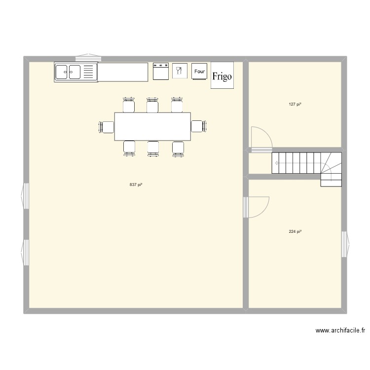 MARIE 34 . Plan de 3 pièces et 110 m2