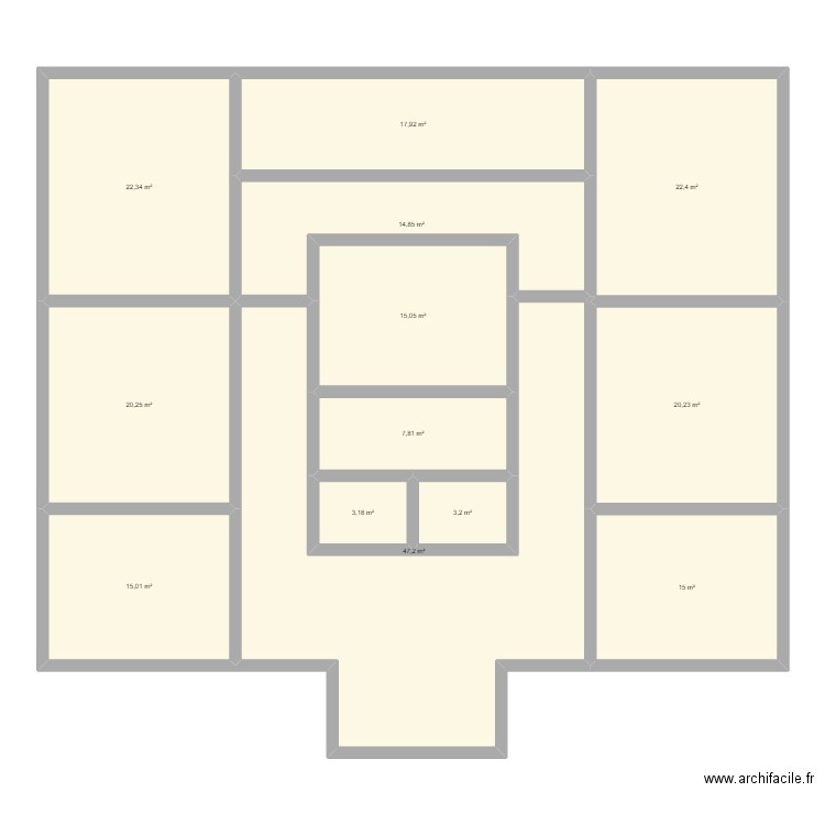 Cabinet consultation médicale. Plan de 13 pièces et 224 m2