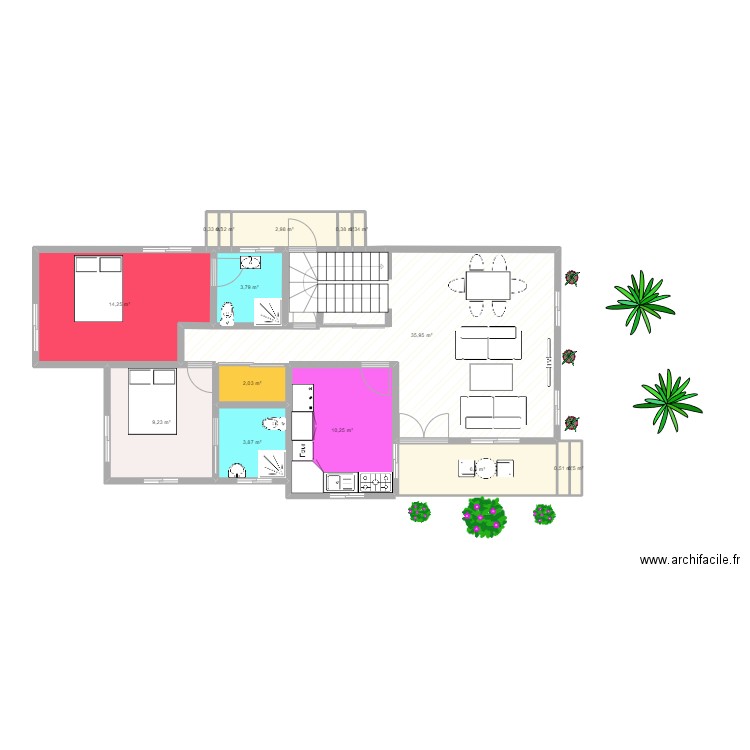 BRICE Dévikinmé. Plan de 15 pièces et 91 m2