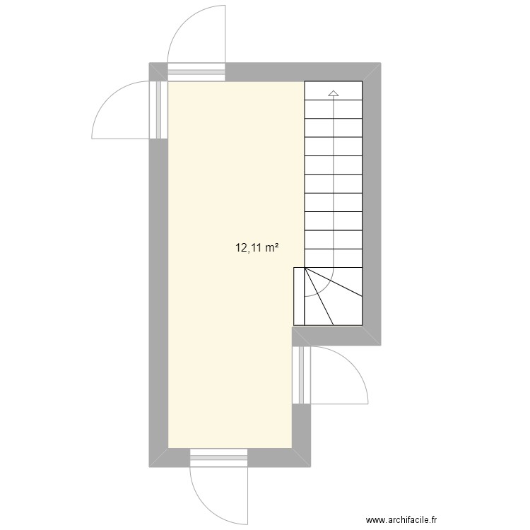 dsgqdfgaezra. Plan de 1 pièce et 12 m2