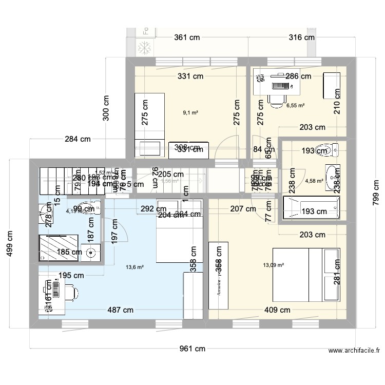 ROUSSART NEW v02. Plan de 15 pièces et 141 m2