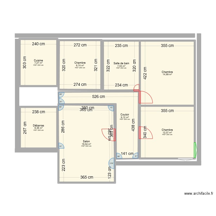 plan initial maison 3. Plan de 8 pièces et 85 m2