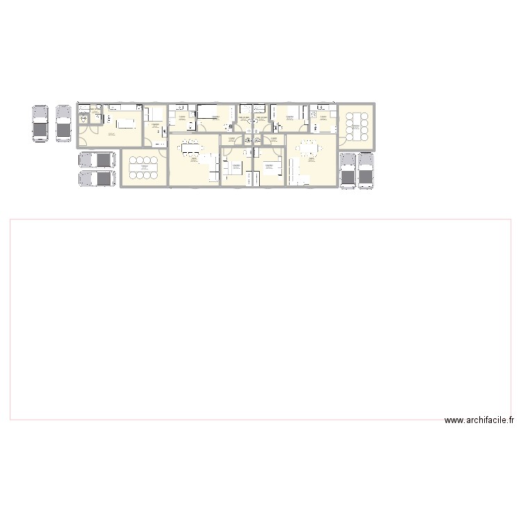 PROJET 2T3/1STUDIO. Plan de 20 pièces et 198 m2