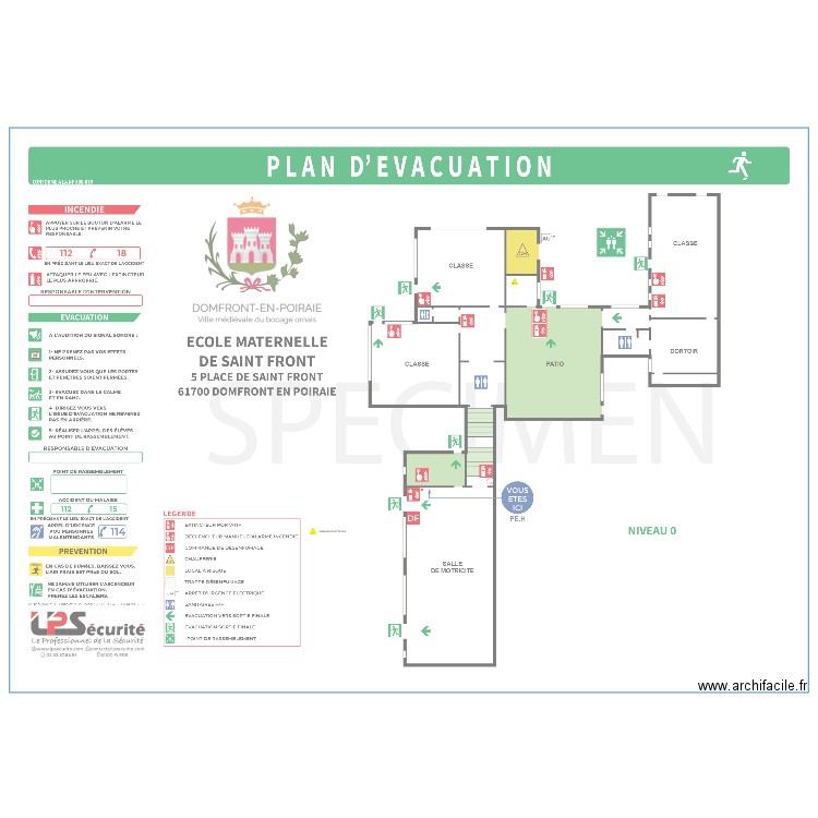 MODIF ECOLE MATERNELLE ST FRONT. Plan de 0 pièce et 0 m2