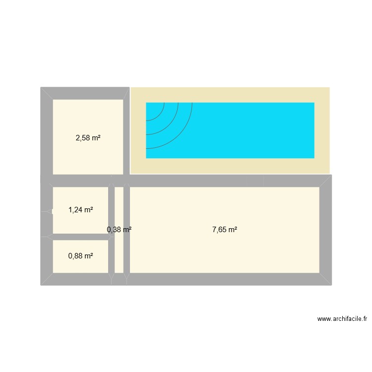 Plan RR. Plan de 5 pièces et 13 m2