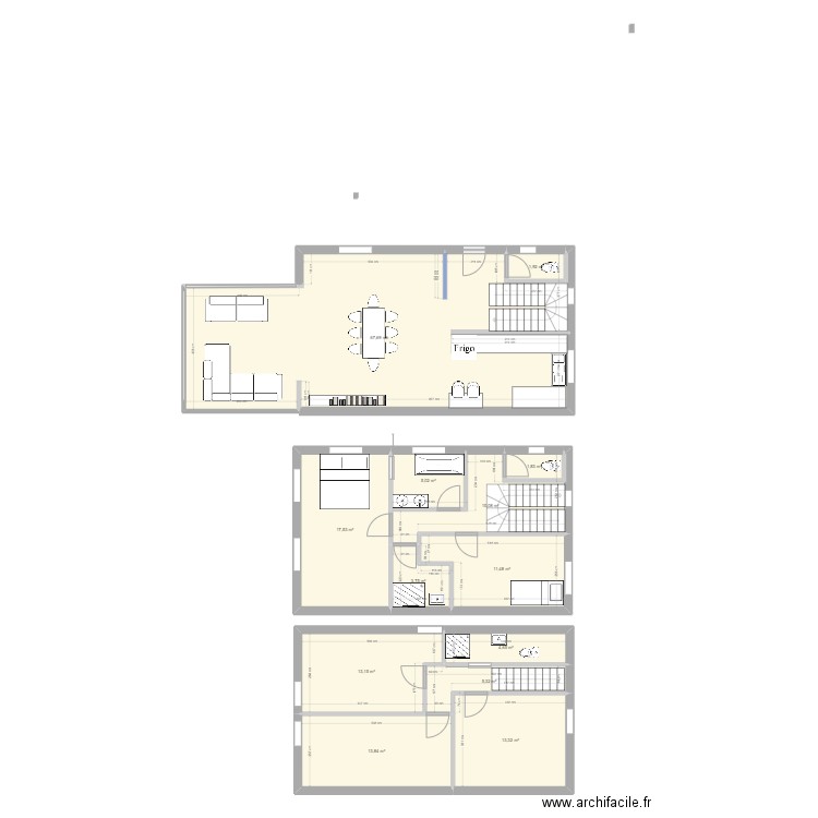 plans bis . Plan de 13 pièces et 170 m2