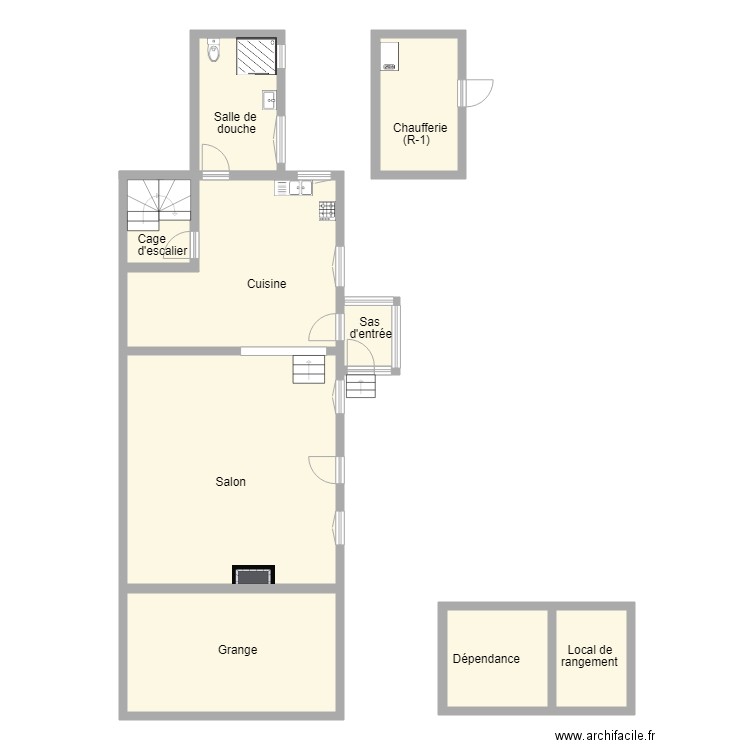 BITERMONT RDC. Plan de 9 pièces et 127 m2