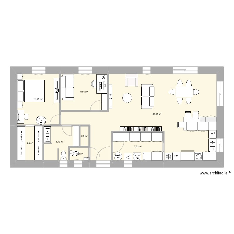 lot 12 sept24. Plan de 8 pièces et 88 m2