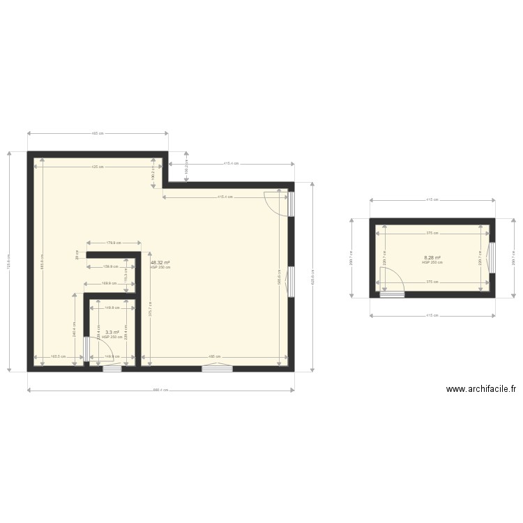 MAISON DES PARENTS . Plan de 3 pièces et 60 m2