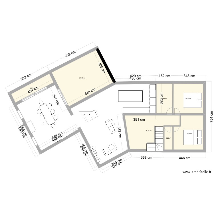 LA LANDE DU TEMPLE 13. Plan de 7 pièces et 72 m2