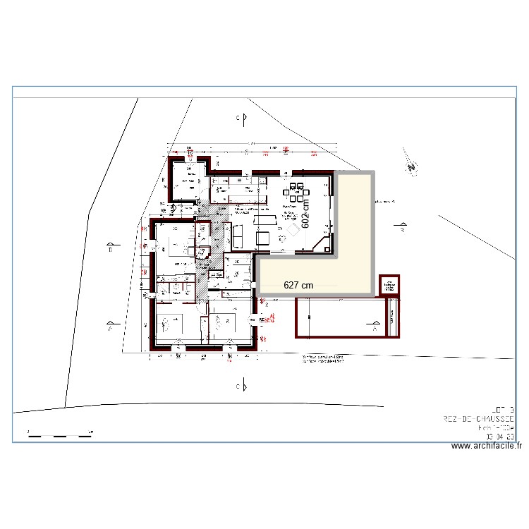 terrasse Guagliola B. Plan de 1 pièce et 44 m2