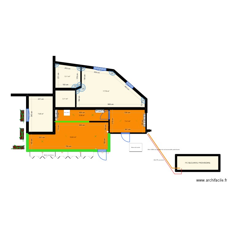 SCI de la Conche - pc sécurité futur 1. Plan de 8 pièces et 69 m2