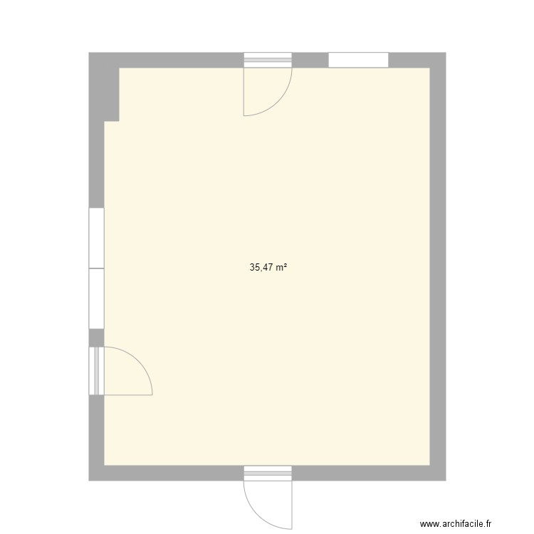 BUREAU. Plan de 1 pièce et 35 m2