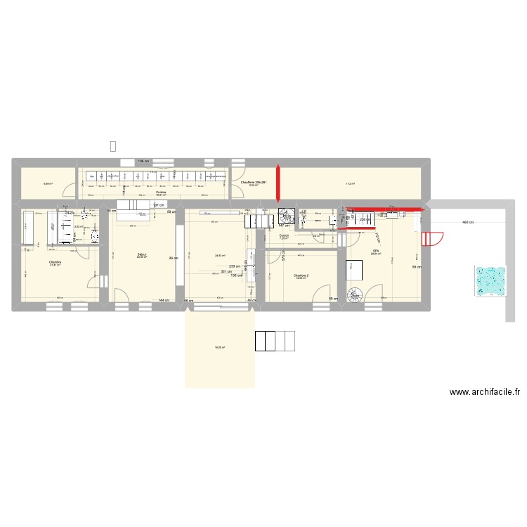 Plan Pierre de loire complet 2. Plan de 12 pièces et 189 m2