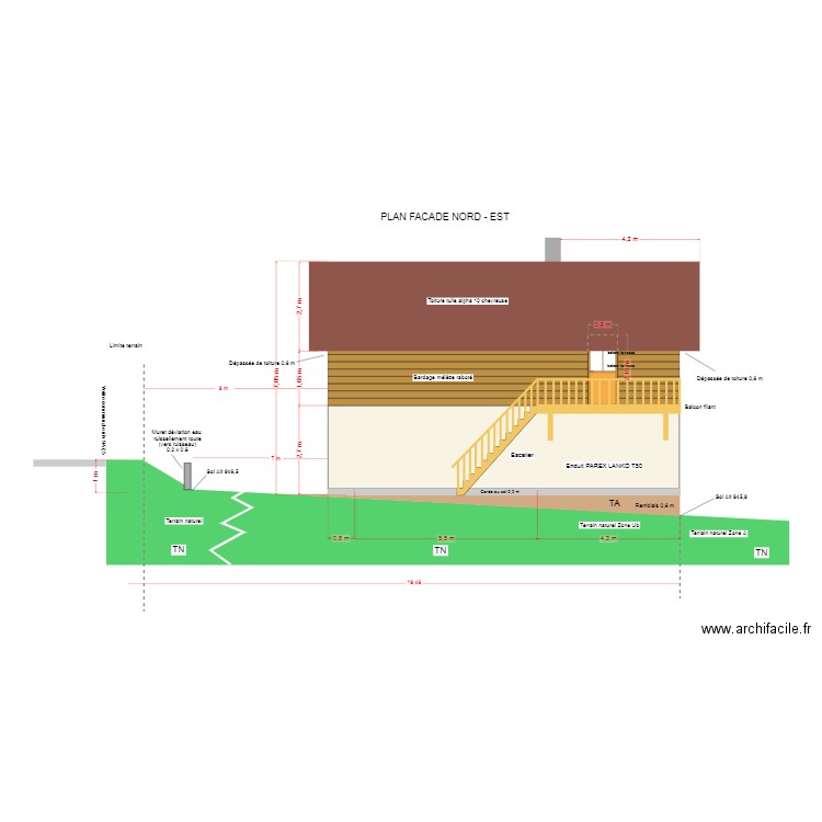 plan facade nord V2. Plan de 0 pièce et 0 m2