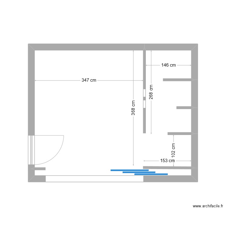 Roc Mer Studio - Plan de masse. Plan de 1 pièce et 20 m2